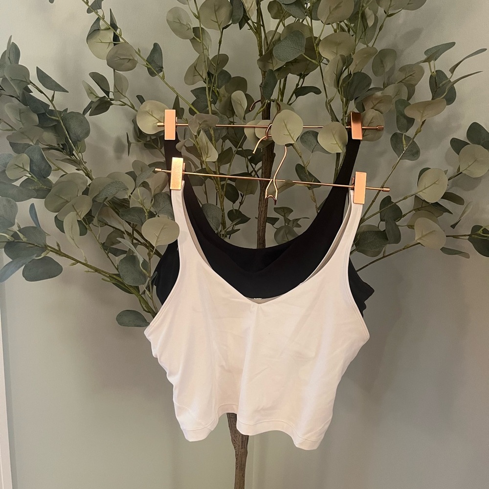 Lululemon Athletica Black and White Crop Tops